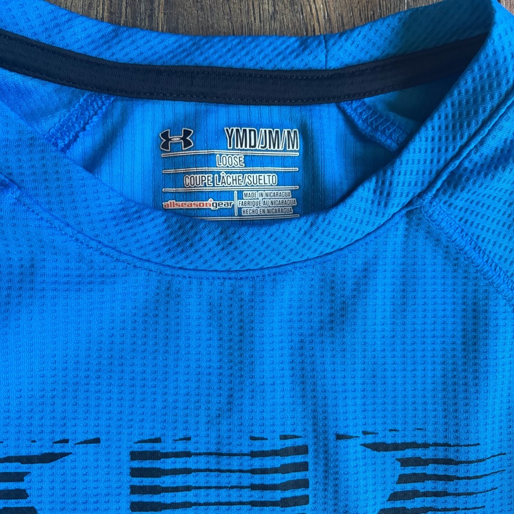 Under Armour Vibrant Blue Athletic Top Boys Youth Medium - Picture 2 of 4